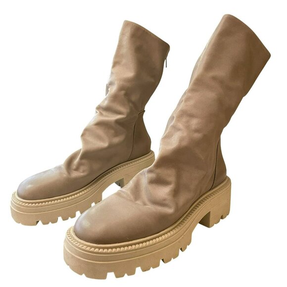 Free People Emma Ruched Boot Phantom Size 38.5 US 8.5 NEW - Picture 3 of 10